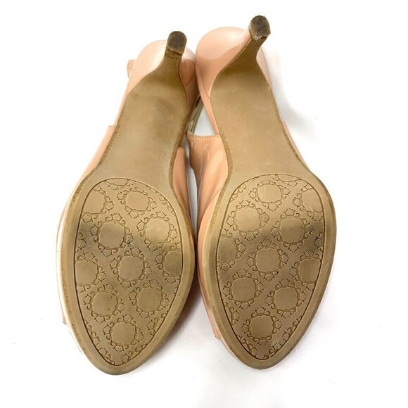 Rampage Flanders Nude Open Toe Slingbacks High Heel Shoes Faux Leather Size 9.5 - Picture 3 of 10